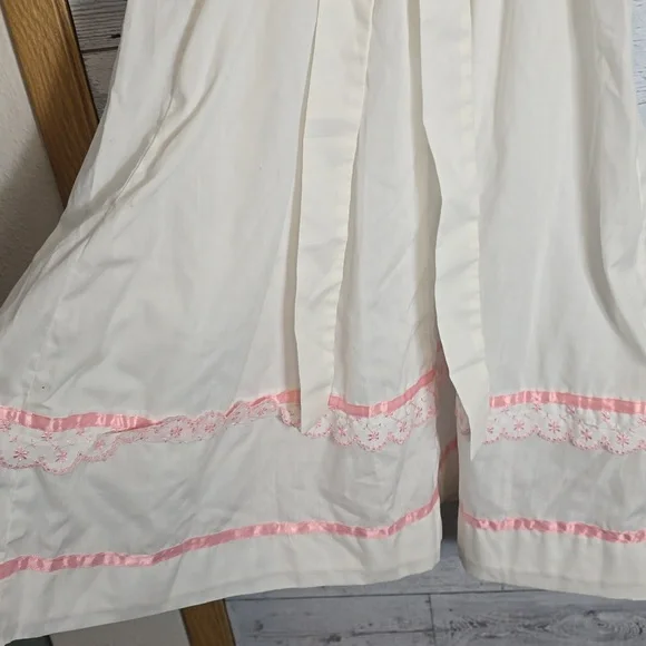 Vintage 1970's Candi Jones California White Pink Prairie Dress - Picture 7 of 11